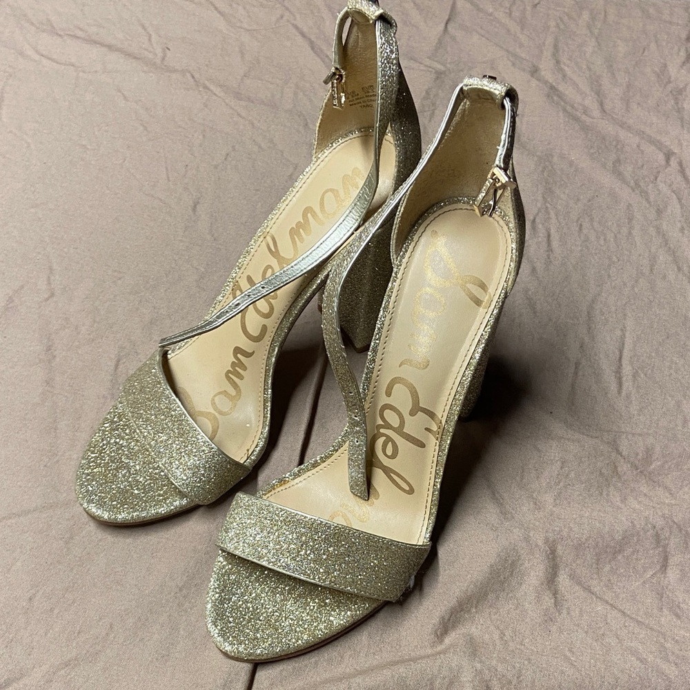 Sam Edelman Sparkling Gold Heels